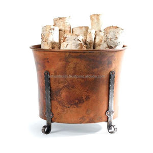 ถังใส่ฟืนถ่านแบบมีหูจับ สำหรับใช้ในบ้าน ทนทาน ถังใส่ฟืนถ่านแบบมีหูจับ ขายดี ถังใส่ถ่านโลหะ - Product Image 1