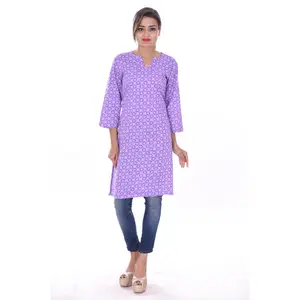 Designer ethnic wear women kurtis tunic top blouse sexy short hand block printed kurti