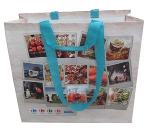 Sacs fourre-tout recyclables tissés en PP de haute qualité avec double poignée pour une utilisation en supermarché/shopping et exposition - Product Image 3