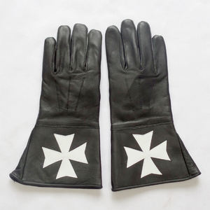 Guantes de cuero bordados Masonic Regalia Knight Templar para deportes al aire libre uso diario cuatro estaciones pantalla táctil compatible - Product Image 1