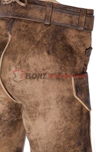 Lederhosen bavarois allemands courts, brodés, design vintage, cuir véritable, grande taille, anti-rides, caractéristiques de maternité - Product Image 2