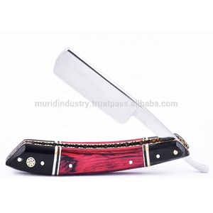 มีดโกนเดี่ยวใบมีดตรงที่มีด้ามจับไม้หลายเฉดสำหรับการโกนขนใต้วงแขนบิกินี่ส่วนตัว - Product Image 3