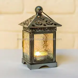 Farol de Metal Hecho a Mano de Estilo Marroquí, Sin Llama, Ecológico, con Asa, para Decoración Navideña del Hogar y Hoteles - Product Image 1