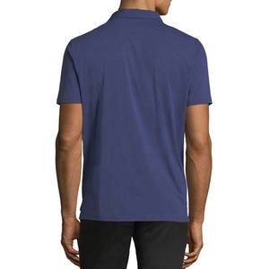 Camiseta de polo con diseño sólido y cremallera de cuarto de algodón 100% para hombre, logotipo bordado personalizable, diseño bordado de punto - Product Image 2