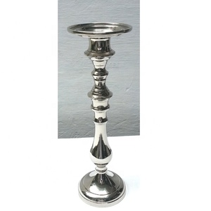 Best Selling Modern Candle Pillar Holder Wedding and Christmas Metal <b>Candelabra</b> for Home Decoration Silver Finished - Product Image 2