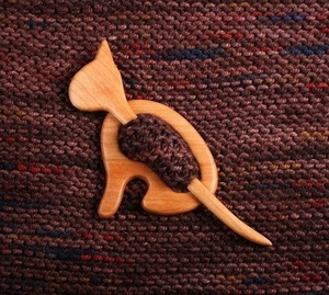 Wood Shawl Pin Made in India <b>Scarf</b> Closure - Product Image 4