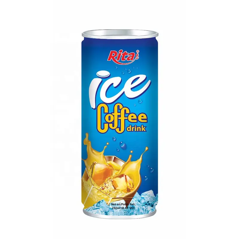 Marque privée meilleure qualité meilleur prix naturel pas de concentré vente en gros boisson 250ml boisson glacée café