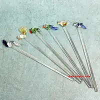 Vögel auf Glas Cocktail Rührer handgemachte Glas Swizzle Sticks