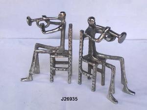 นิกเกิลหยาบเสร็จนักดนตรีบนเก้าอี้สไตล์หนังสือสิ้นสุดทำในหล่ออลูมิเนียมตกแต่งบ้าน - Product Image 6