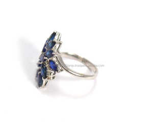 แหวนพลอยสีน้ำเงินและพลอยทำด้วยมือดีไซน์ทันสมัย925เครื่องประดับเงินสเตอร์ลิงปรับแต่งได้ทุกรูปร่างและขนาด - Product Image 3