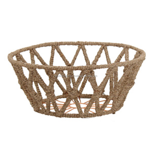 Kitchen Wire Storage <b>Basket</b> with <b>Rope</b> Wrapped, Bread <b>Basket</b>, Vegetable Storage <b>Basket</b>, Kitchen Storage <b>Basket</b> - Product Image 1