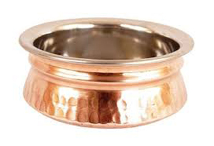 Marmite à biryani en cuivre martelé de qualité supérieure, fabriquée à la main, de différentes tailles, avec fond en cuivre, pour servir - Product Image 2