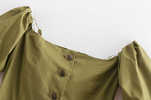 เดรสทำงานผู้หญิงสีพื้นเรียบหรูแบบเปิดไหล่ ปี 2020 - Product Image 3