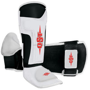 Professionnel MMA Kick Boxing Protection des pieds et des jambes Protège-tibias Coussinets de cou-de-pied Réchauffeurs en cuir QST BSP-0004 INTERNATIONAL - Product Image 3