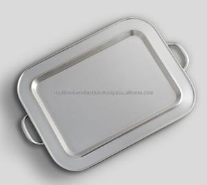 Bandeja DE SERVICIO DE Navidad de lujo de alta calidad Bandeja de servicio rectangular curva de acero inoxidable Bandejas de cocina de alta demanda - Product Image 1