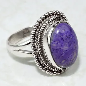 Anillo de plata de primera ley con forma ovalada para mujer, sortija, plata esterlina 925, moda India - Product Image 1