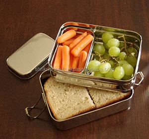 Vente en gros Fabricant de boîte à lunch rectangulaire en acier inoxydable Chauffe-plats chauds double couche Tiffin Box Dibba Adultes Enfants - Product Image 2