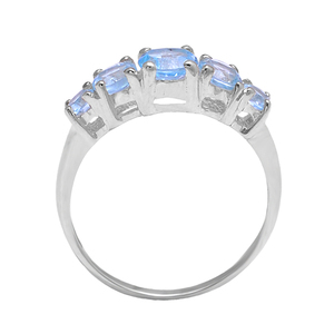 ชุดง่ามพลอยบุษราคัมสีฟ้า925แหวนหมั้นแฟชั่นสำหรับงานแต่งงานสำหรับงานเลี้ยงและของขวัญ - Product Image 3