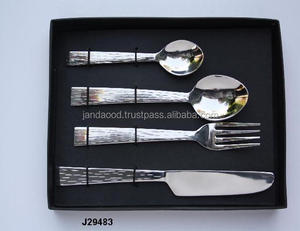 Ensemble de couverts en acier martelé dans un miroir polonais vaisselle de table en métal ensemble de dîner couverts pour la maison hôtel Restaurant utiliser la décoration de la maison - Product Image 2