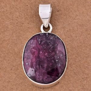 Piedra preciosa de rubí facetado de forma ovalada, colgante de Plata de Ley 925, ajuste de bisel de joyería, colgante de moda para regalo de boda. - Product Image 3