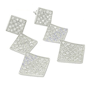 925ที่เป็นของแข็งเงินโยกตัดต่างหูที่น่าจดจำเครื่องประดับสำหรับงานแต่งงานหรือของขวัญกับโยกลูกบาศก์เพทาย - Product Image 2