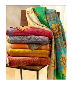 Fino Vintage Kantha edredón Reversible lote al por mayor Manta de algodón colcha pequeña cosida a mano indio hecho a mano adultos - Product Image 2