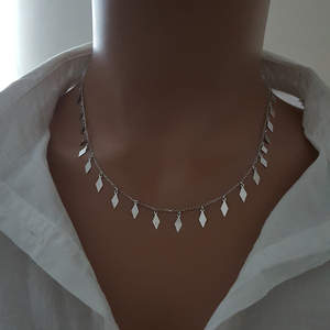 Collier ras du cou minimaliste en argent sterling P.925K or rose - Product Image 1