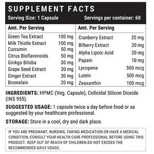 INLIFE 60 capsules végétariennes Super antioxydant supplément lycopène thé vert chardon-Marie ingrédients puissants pour adultes - Product Image 2