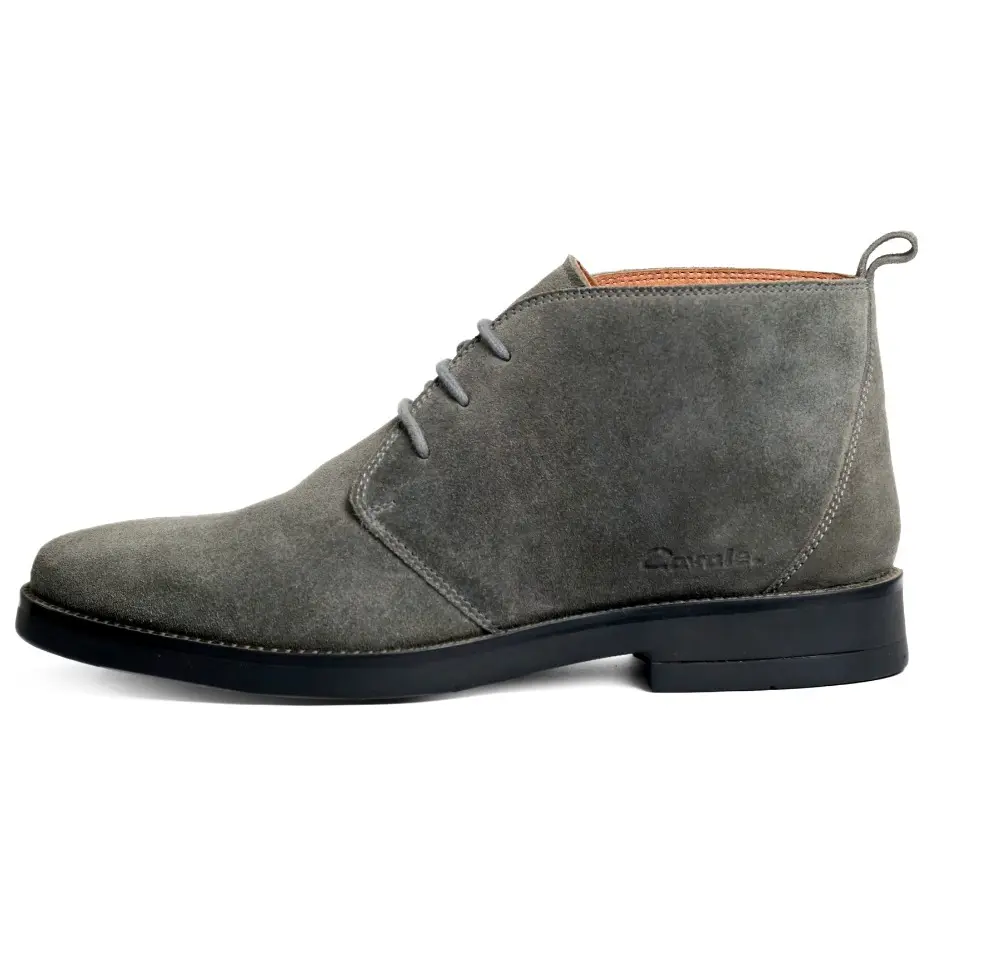 GENTS SUEDE LEDER CASUAL DERBY LACE-UP ANKLE BOOTS AUF TPR SOLE