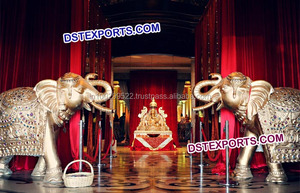Statue d'éléphant en plastique FRP, décoration pour mariage, statue pour passerelle, princesse indienne et Royal - Product Image 6