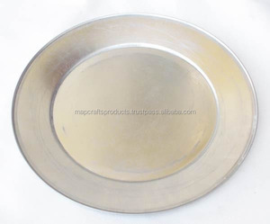 Nouvelle plaque de métal argenté dîner en acier inoxydable rond exigence personnalisée Logo assiettes en étain - Product Image 6