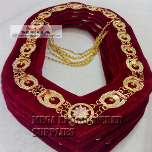 Collier de Régalia Maçonnique avec Ruban en Velours et Broderie en Cuir et Artisanat de Point de Croix - Product Image 3