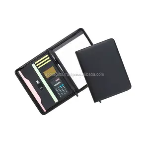 Zipper Folder Clipboard A4 Folder for Standard Letter Size A4 Writing Pad Refillable, Leather padfolio inside pocket