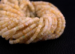 La meilleure qualité en pierre naturelle opale éthiopienne, Rondelle lisse, fabrication de bijoux, Bracelet et collier en pierre - Product Image 3