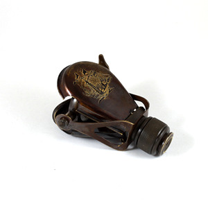 Latón Acabado antiguo Náutico 4 "Monocular Opera Glass Show Theatre Funda de cuero Artesanía Regalo Idea Mesa Decoración de oficina - Product Image 4