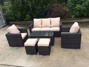 High Quality PVC Poly Rattan Wicker Synthetic Sofa <b>Dining</b> Set Garden Outdoor Furniture-for Conversations - Product Image 2