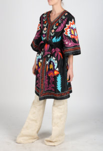 Banjara เสื้อนอกผู้หญิงยาวเหนือเข่าทันสมัย,เสื้อแจ็คเก็ตปัก Suzani อุซเบกิสถานแท้แขนยาวฟรีไซส์ - Product Image 2