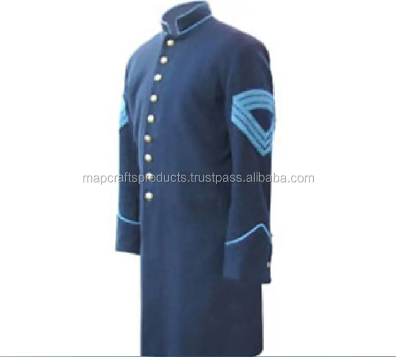 100% laine à manches longues uniforme révolutionnaire napoléonien nouvelle redingote de guerre civile de haute qualité