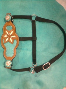 Nouveau fantaisie Bling Bronc cheval licou fantaisie design cheval tête collier en cuir spectacle licou DD cuir à la main - Product Image 3