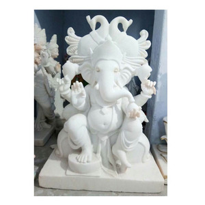 Makrana หินอ่อนสีขาวบริสุทธิ์พระพิฆเนศจิ Murti - Product Image 1