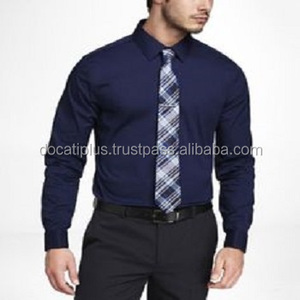 เสื้อเชิ้ตผ้าคอตตอนสีพื้น,สั่งตัดเสื้อผ้าสำหรับผู้ชายเสื้อชุดสำนักงาน - Product Image 1