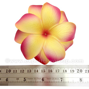 Flor de espuma de plumeria frangipani doble con accesorios para el cabello de hojas de tela - Product Image 6