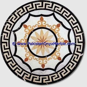 Medallón de Piedra de Mármol Natural para Pisos con Tecnología Waterjet, Elemento de Diseño Interior Premium, PakistanOnyxmarble.com, Baldosas de Mármol para Piso - Product Image 1