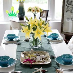 Decorazioni per la casa di natale fiori artificiali in piena fioritura vero e proprio tocco in lattice con 3 gemme artificiali Lillies - Product Image 4