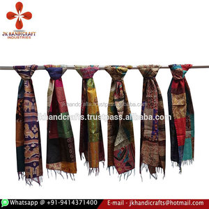Vintage <b>Silk</b> Kantha Stole Scarves Wholesaler Kantha <b>Silk</b> Throw <b>Shawls</b> - Product Image 2