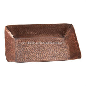 ถาดเสิร์ฟทุบทองแดงโบราณ - Product Image 1