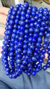 Rosario de cuentas de piedras preciosas de lapislázuli de estilo bohemio Unisex de 8mm con borla de seda 108 cuentas redondas para regalo de fiesta - Product Image 6