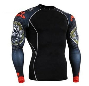 <b>Men's</b> Custom Logo Compression Base Layer <b>Rash</b> <b>Guard</b> Workout Jiu Jitsu Spats Tights - Product Image 4