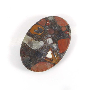 Red Natural Conglomerate Jasper 38x26mm Oval Cabochon 60,30 Cts Piedra preciosa para joyería IG11368 - Product Image 3