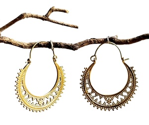 Nickle Free Bohemian Jewelry Tribal <b>Women</b> <b>Earring</b> Brass <b>Hoop</b> <b>Earring</b> - Product Image 2